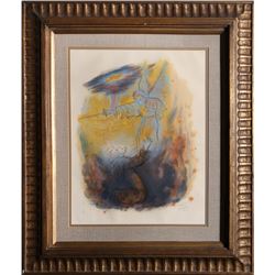 Reuven Rubin, David and the Lord's Angel, Lithograph