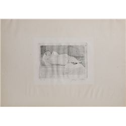 Jacques Villon, Femme Entendu sur le dos, Etching