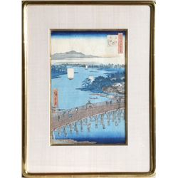 Utagawa Hiroshige, Bridge from 53 Stations of the Tokaido, Woodblock