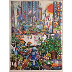 Edward Sokol, Rockefeller Center, Silkscreen