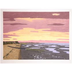 Bill Sullivan, Low Tide 9, Hand Colored Lithograph