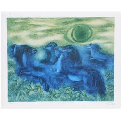 Reuven Rubin, Sunset in the Negev, Lithograph