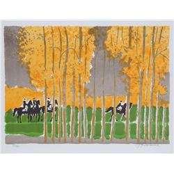 J. Fontaine, Riding in the Woods, Lithograph