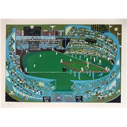 Ralph Fasanella, Ball Park, Serigraph