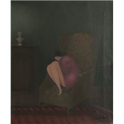 Branko Bahunek, Weeping Woman, Oil Painting