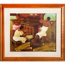 Jaimendes, Grinding Sugar Cane, Oil Painting