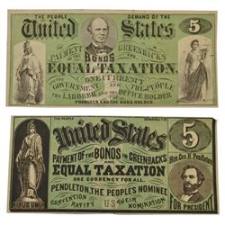 Greenbacks Political Note Pair