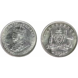 Australia, Threepence, George V, 1916