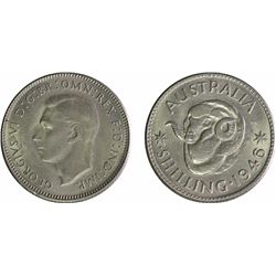 Australia, Shilling, George VI, 1946 Dot.S