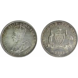 Australia, Florin, George V, 1916