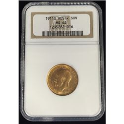 Australia, Sovereign, George V, 1911 Sydney