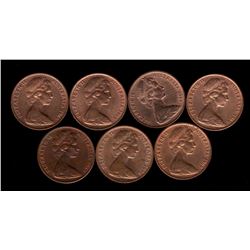 Australia, One Cent, Elizabeth II, 1969 and 1974