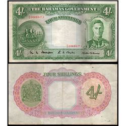 Bahamas, Four Shillings, J.H.Jarrett (L.1936) A/4 099671 (P.9a)