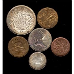 Canada, One Cent to Fifty Cents, George VI, 1942 to 1943