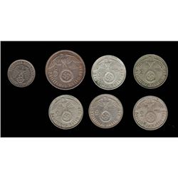 Germany, Fifty Reichpfennig to Five Marks, Third Reich, 1937 to 1939