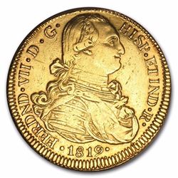 1808-1820 Colombia Gold 8 Escudo of Ferdinand VII XF