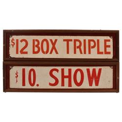 Two Antique Saratoga Horse Race Track Signs