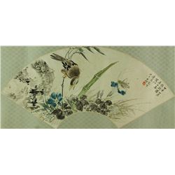 Watercolour on Fan Paper Zhang Dazhuang 1903-1980