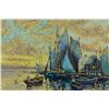 Image 2 : American Seascape Oil on Canvas with Frame