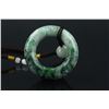 Image 1 : Chinese Green Jadeite Carved Circular Pendant