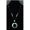 Image 2 : Chinese Green Jadeite Carved Circular Pendant