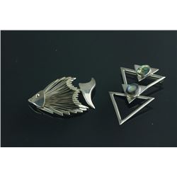Two Pieces of Silver Brooches