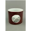 Image 1 : Chinese Red Ground Porcelain Brush Pot Jiaqing MK