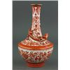 Image 1 : Chinese Gilt Copper Red Porcelain Vase Qianlong Mk