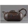 Image 1 : Zisha Teapot Bamboo Form Handle Seal Base & Lid