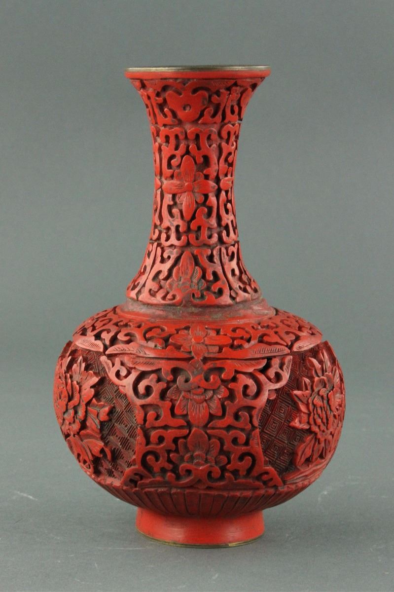 Chinese Red Lacquer Vase