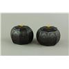 Image 2 : Black Wood Carved Hexagon Box With Cover(Pair)