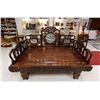 Image 1 : Chinese Rosewood Carved Opium Bed Inset Marble