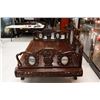 Image 2 : Chinese Rosewood Carved Opium Bed Inset Marble