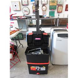 Rolling plastic tool case & contents - used