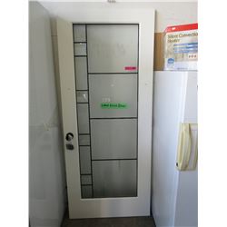 Interior door with leaded glass panel - used