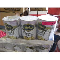 3 Cases of Sliced Green Olives - commercial size