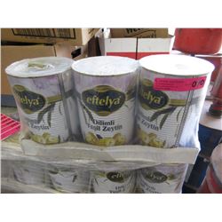 3 Cases of Sliced Green Olives - commercial size