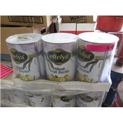 3 Cases of Sliced Green Olives - commercial size