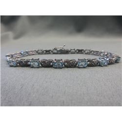 6 CT Blue Topaz & Diamond Bracelet