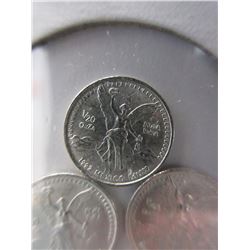 3 x .999 Fine Silver Winged Angel Libertad Coins