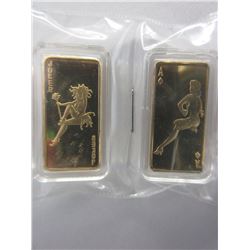 2 x .999 Gold Clad  Pin Up Girl Bars