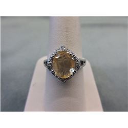 2.4 CT Oval Citrine Dinner Ring