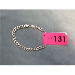 Mans Curb Link .925 Sterling Silver Bracelet