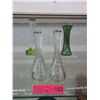 Image 1 : 4 Vintage Bud Vases with Sterling Silver Rims