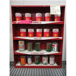 Vintage - Shell lubricant display shelf & contents