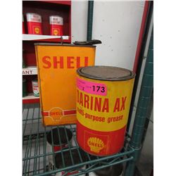 Vintage - Shell 1 Gallon tin & grease can