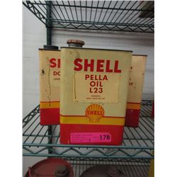 3 Vintage Shell 1 US Gallon cans