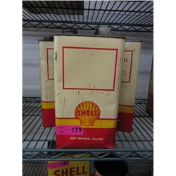 3 Vintage Shell 1 Imperial Gallon cans