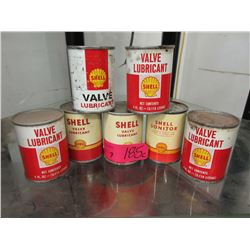 7 Vintage Shell 4 oz.. tins with contents