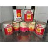 Image 1 : 7 Vintage Shell 4 oz.. tins with contents